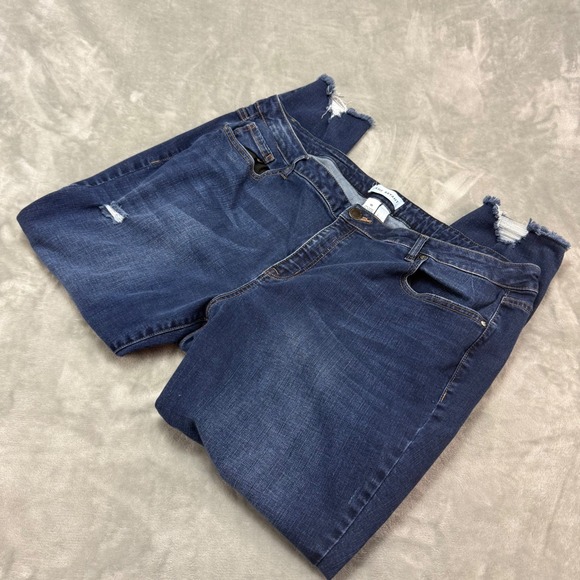 Lane Bryant Womens Jeans Size 22 Mid Rise Skinny Flex Magic Waistband Distressed - Picture 1 of 11